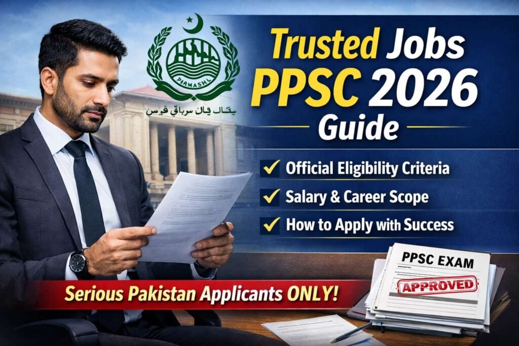 Trusted jobs ppsc 2026 guide showing official eligibility, salary structure, and application process for Punjab Public Service Commission recruitment in Pakistan